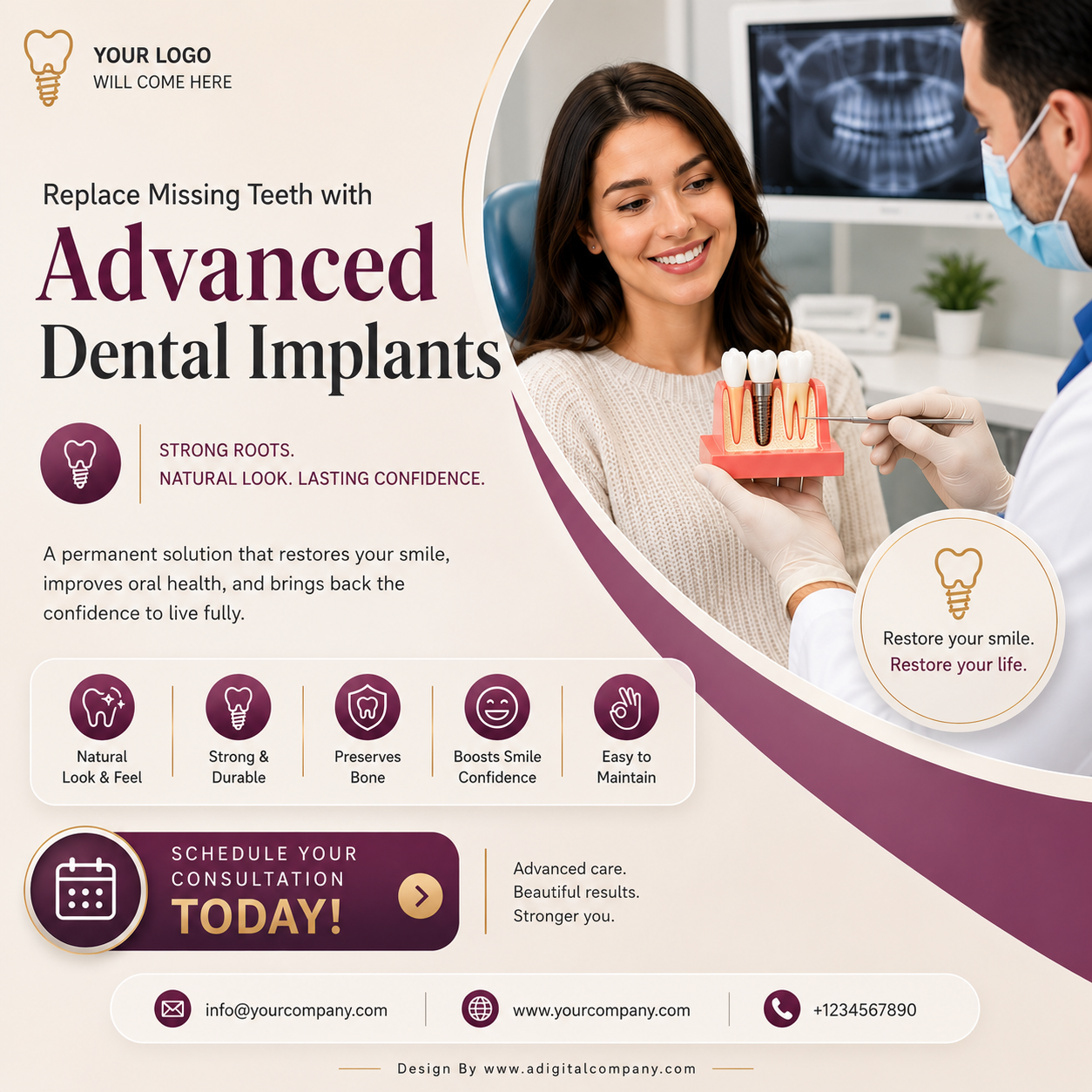 Professional Teeth Whitening social media design — Dentist — A Digital Company