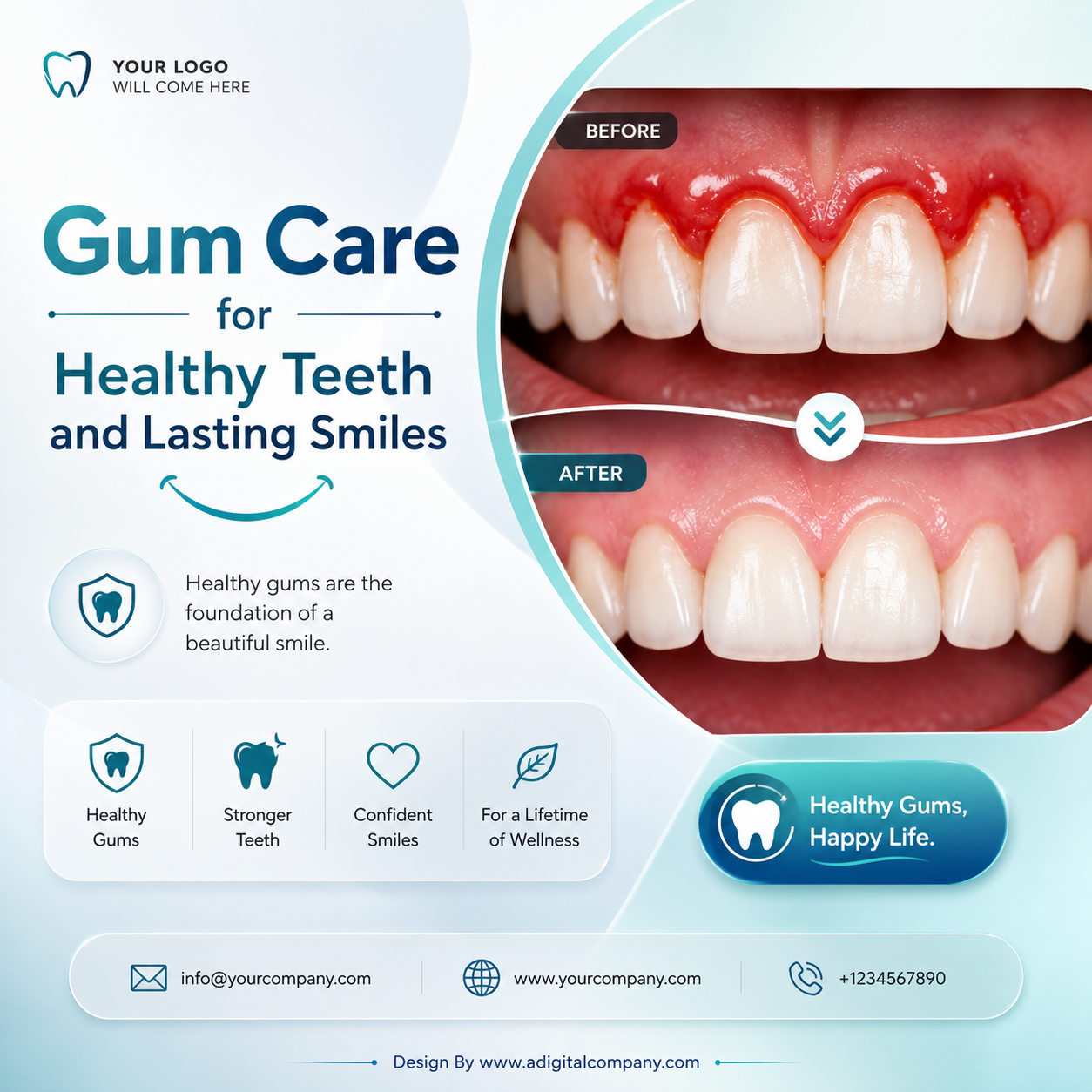 Gentle Family Care social media design — Dentist — A Digital Company