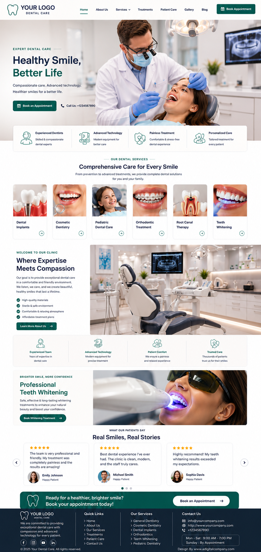 Dentist website design preview 1
