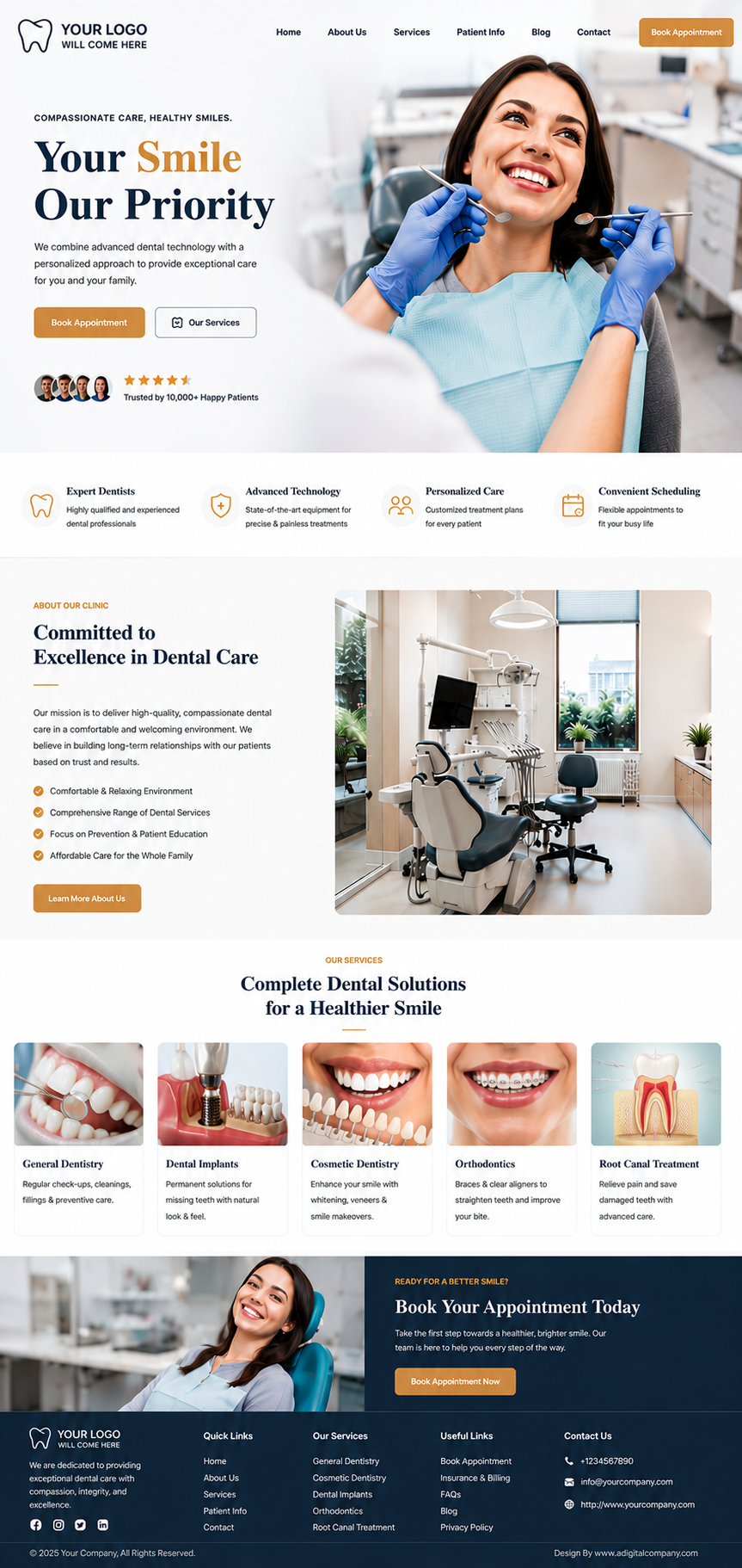 Dentist website design preview 2