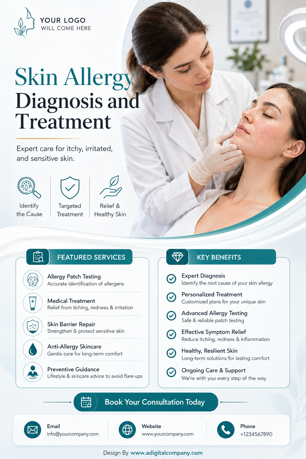 Skin Allergy Diagnosis social media design — Dermatologist — A Digital Company