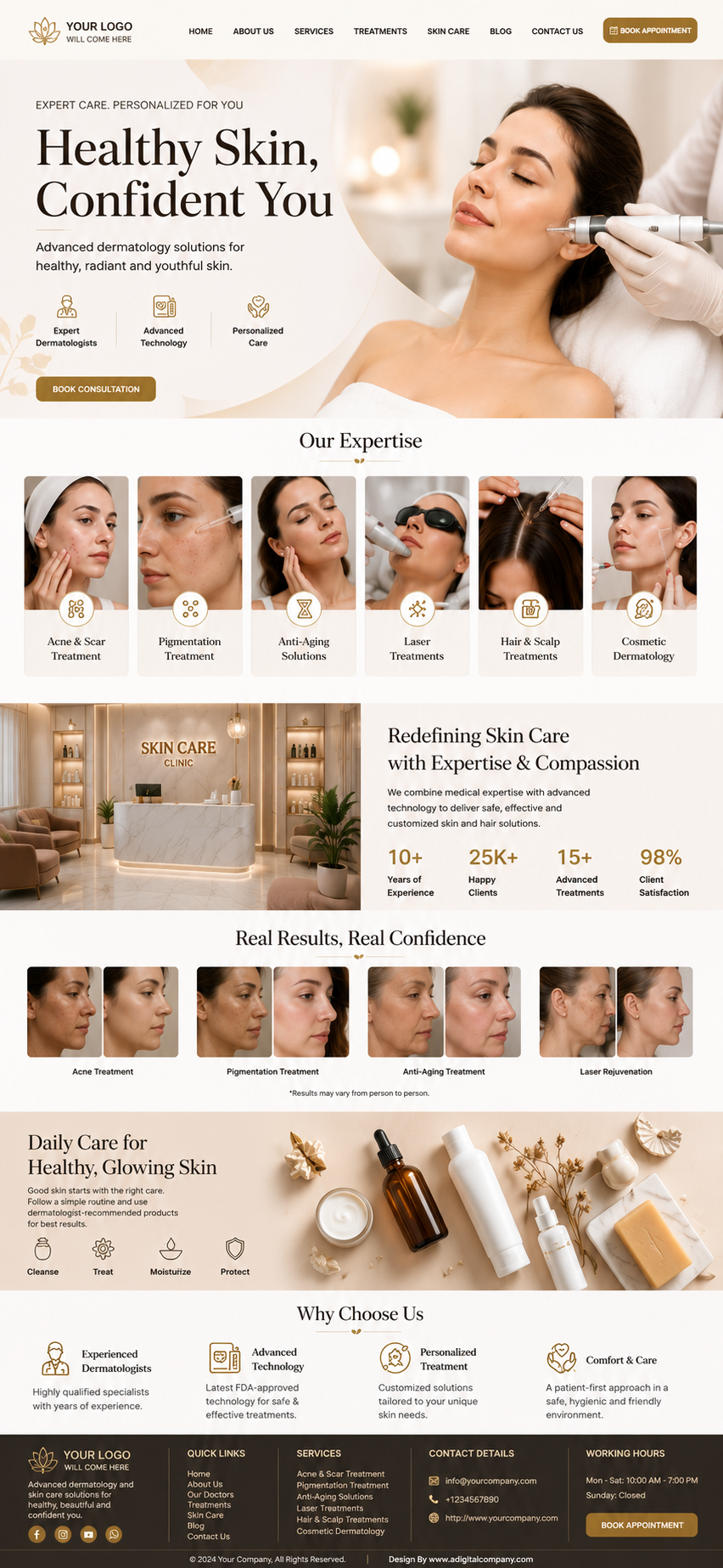 Dermatologist website design preview 1