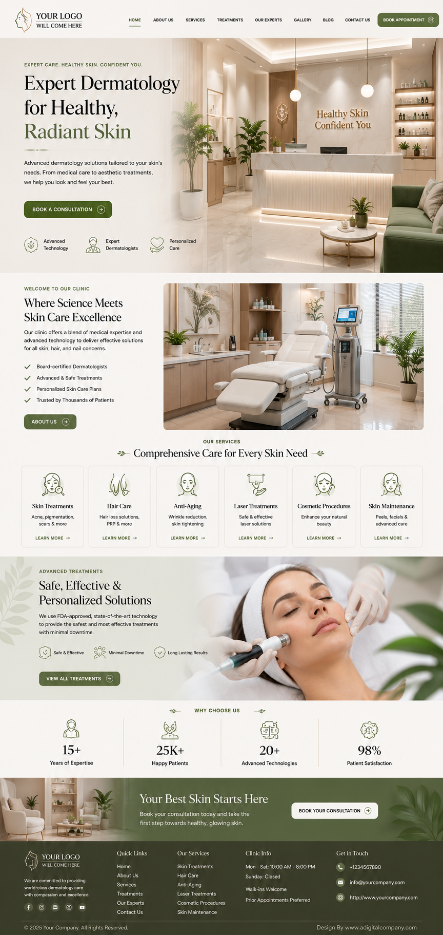 Dermatologist website design preview 2