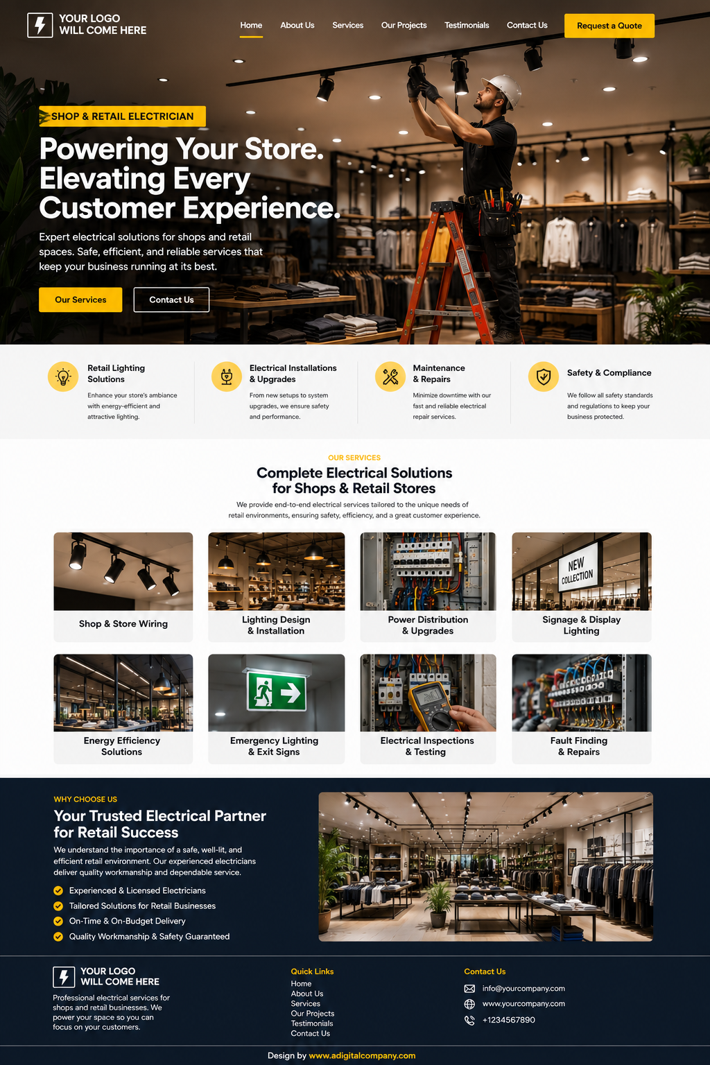 Electricians website design preview 1