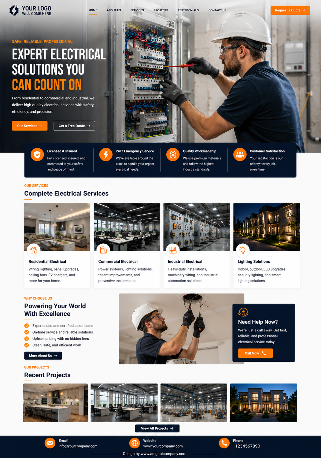 Electricians website design preview 3
