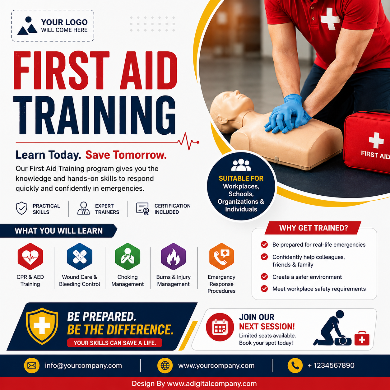 First Aid Training social media design preview 1