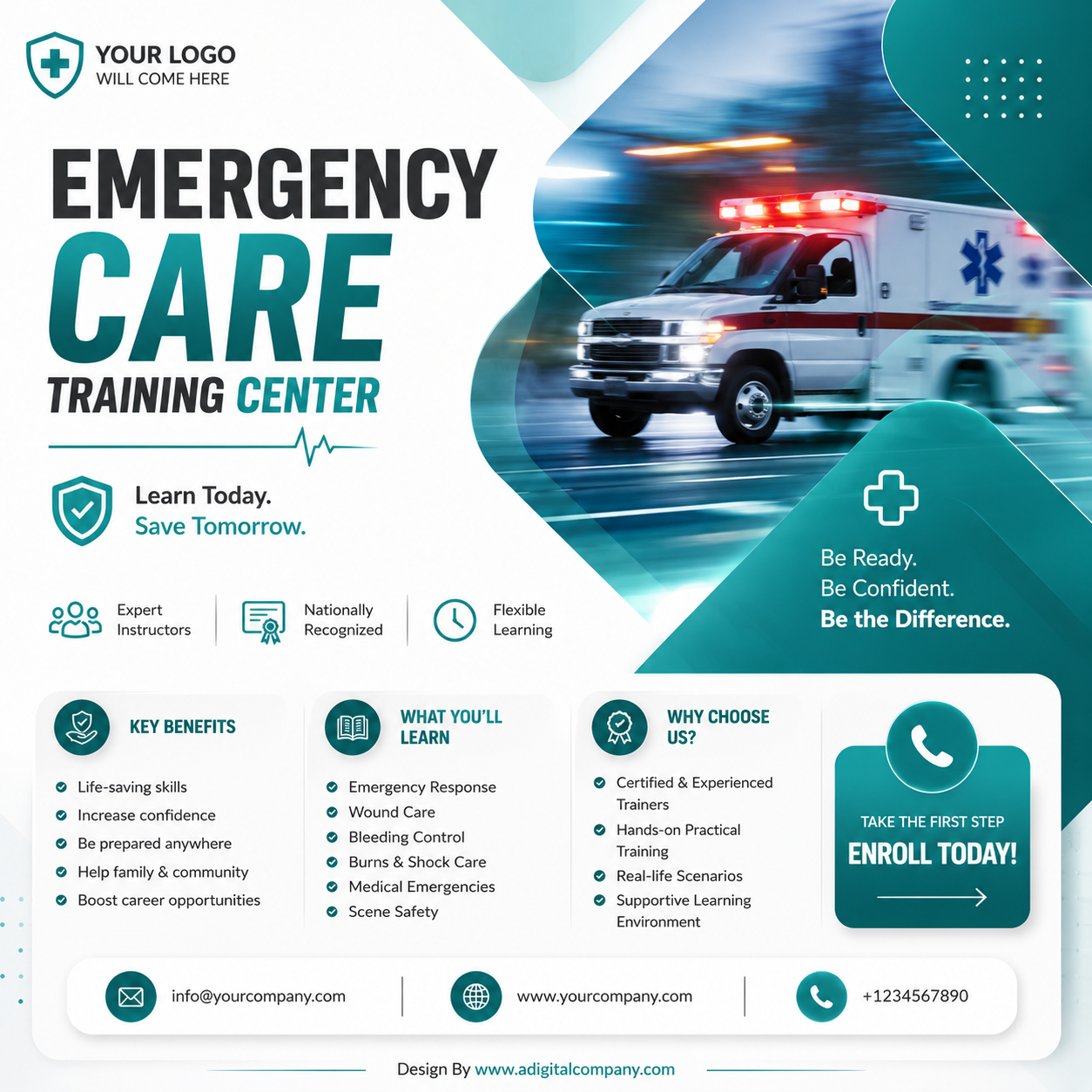 Emergency Care Training Center social media design — A Digital Company