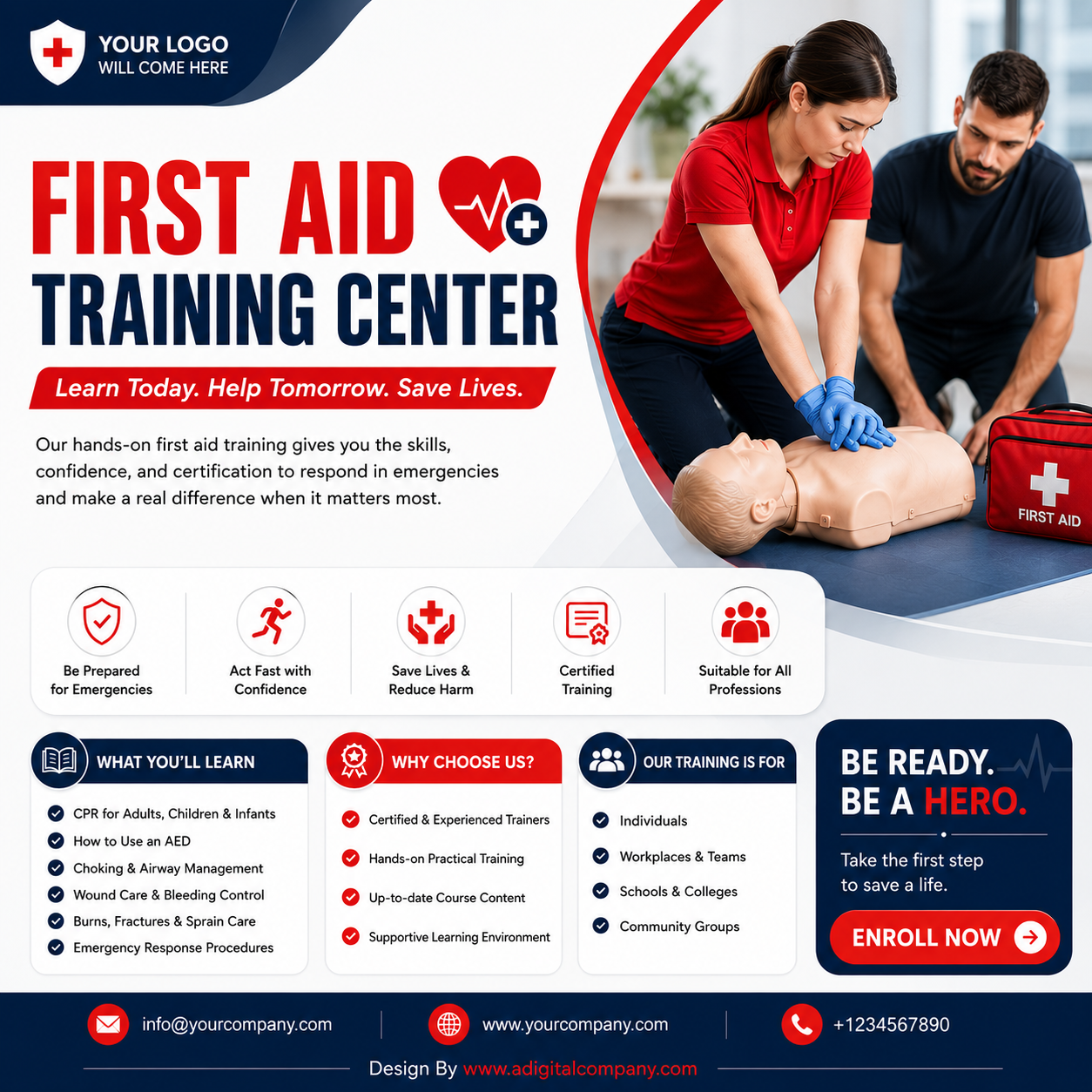 First Aid Training social media design preview 2