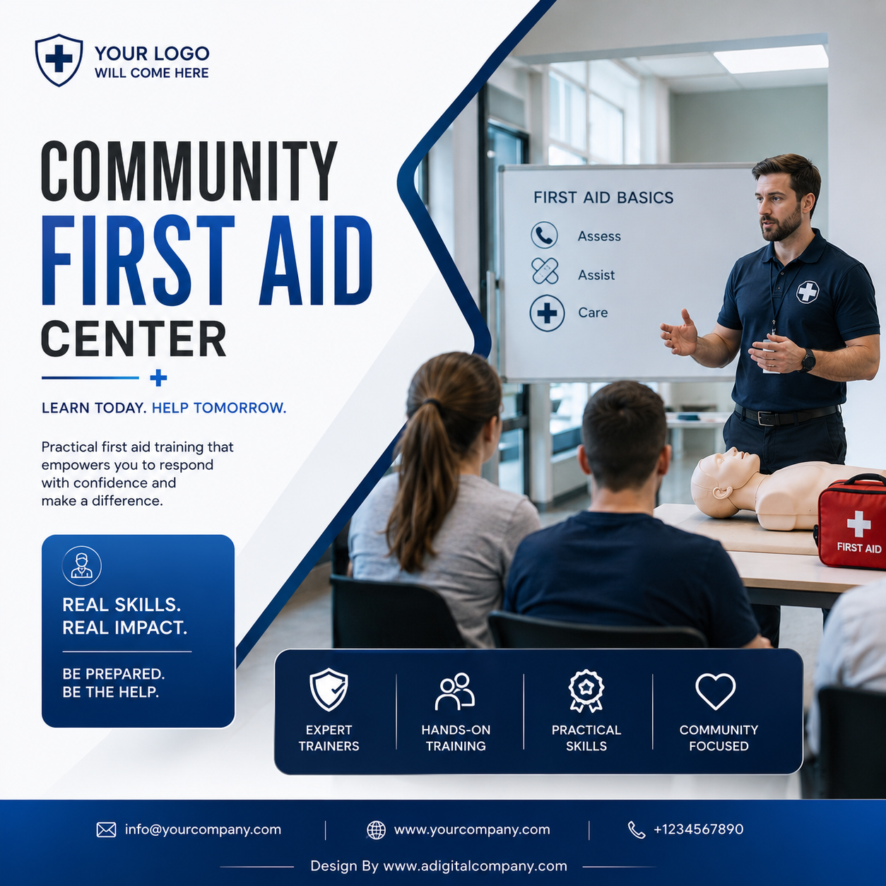 Community First Aid Center social media design — A Digital Company