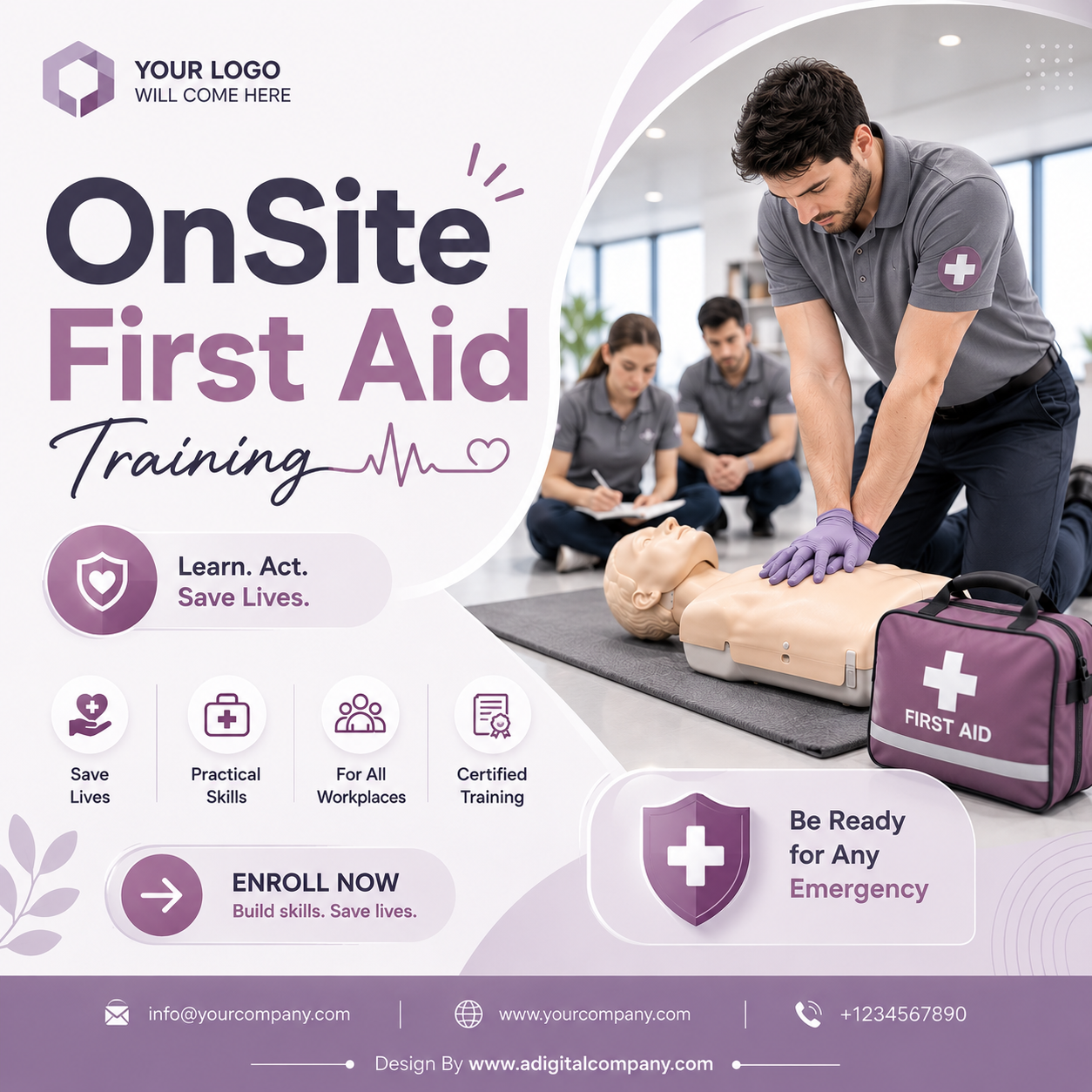 OnSite First Aid Training social media design — A Digital Company