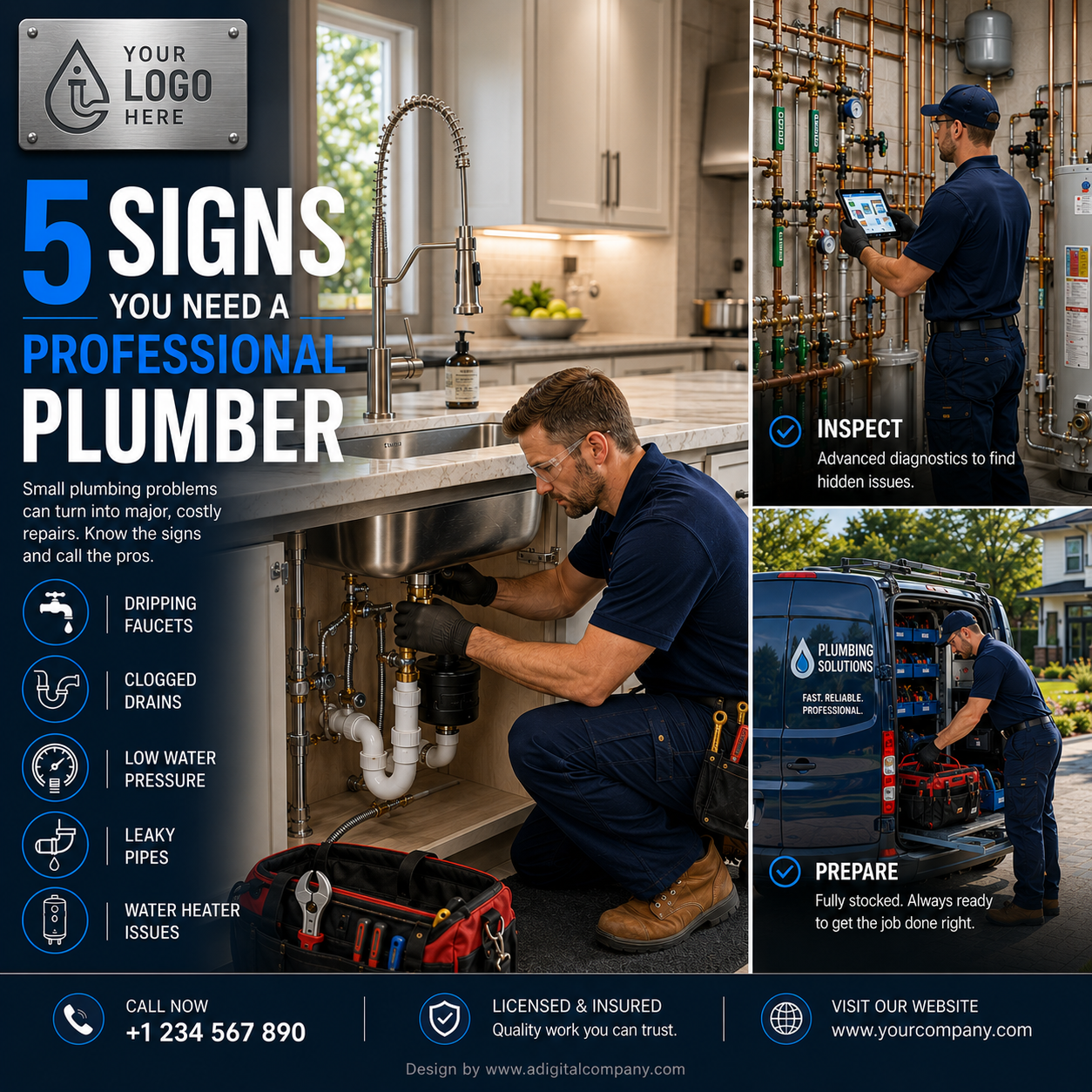 Free Plumbing Quote social media design — Plumbing — A Digital Company