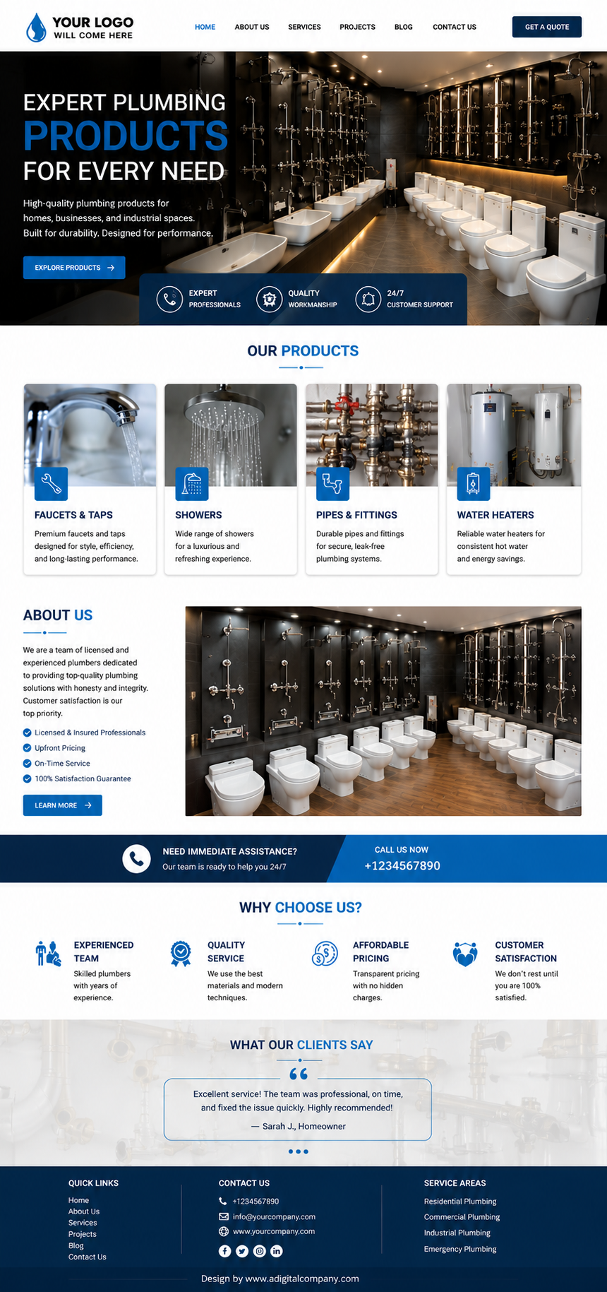 Plumbing website design preview 1