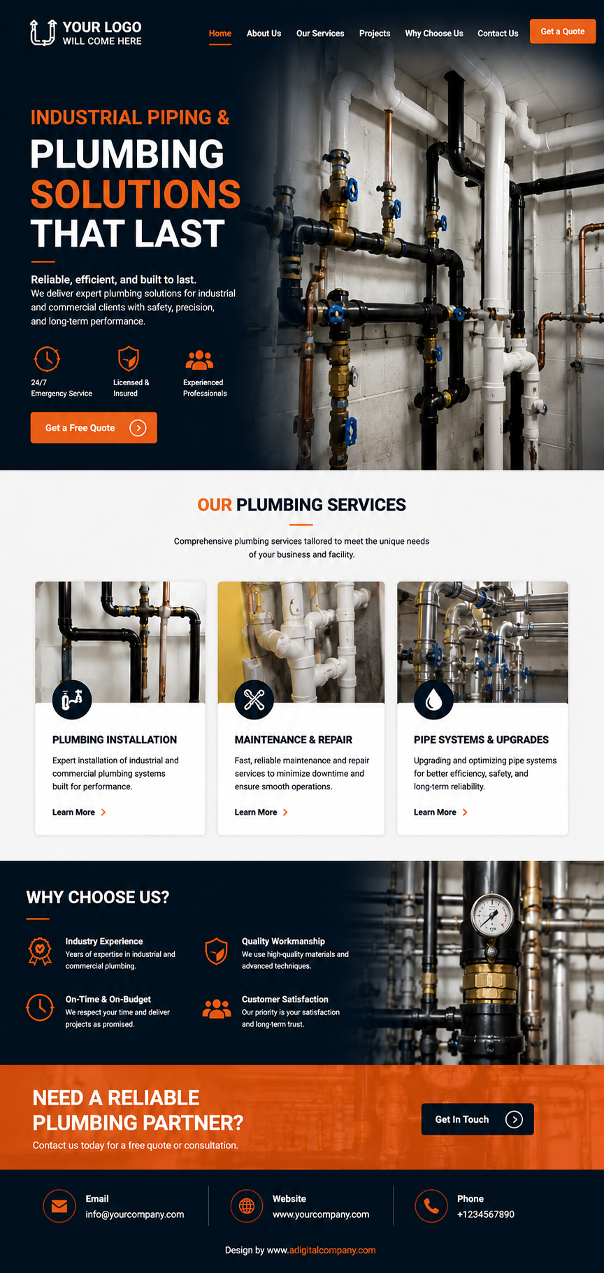 Plumbing website design preview 2