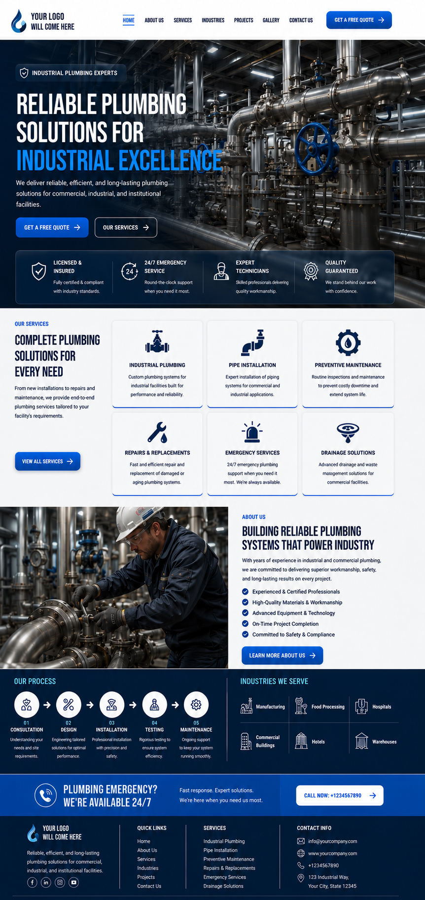 Plumbing website design preview 3