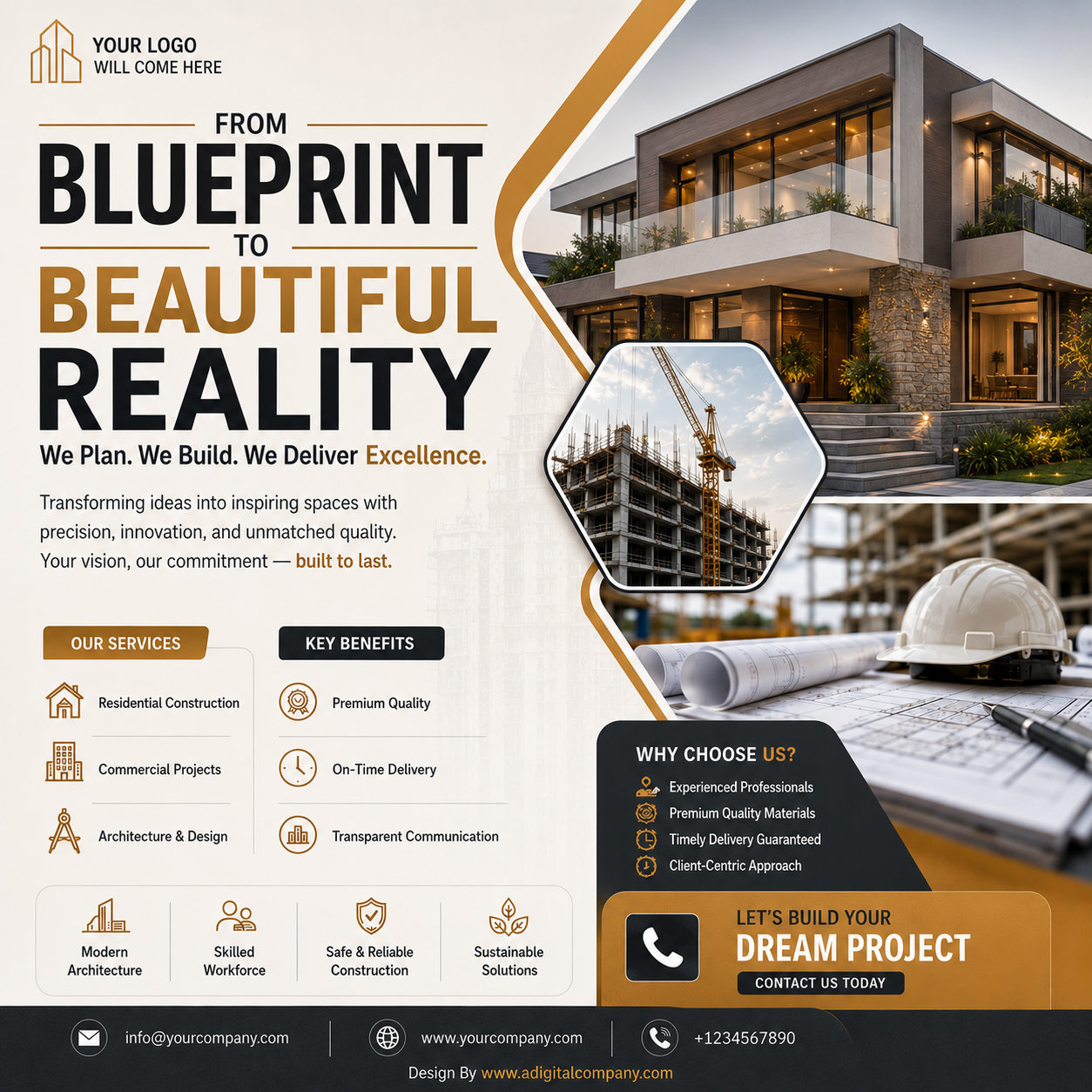 Dream Home Construction social media design — Real Estate &amp; Construction — A Digital Company