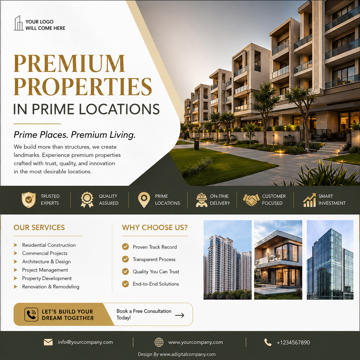 Modern Villas social media design — Real Estate &amp; Construction — A Digital Company