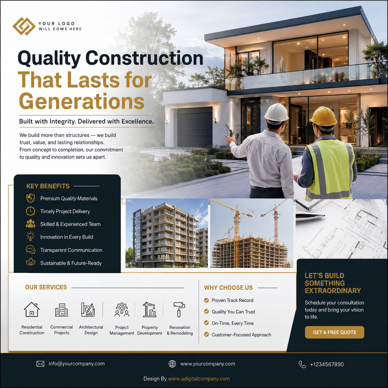 Quality Construction social media design — Real Estate &amp; Construction — A Digital Company
