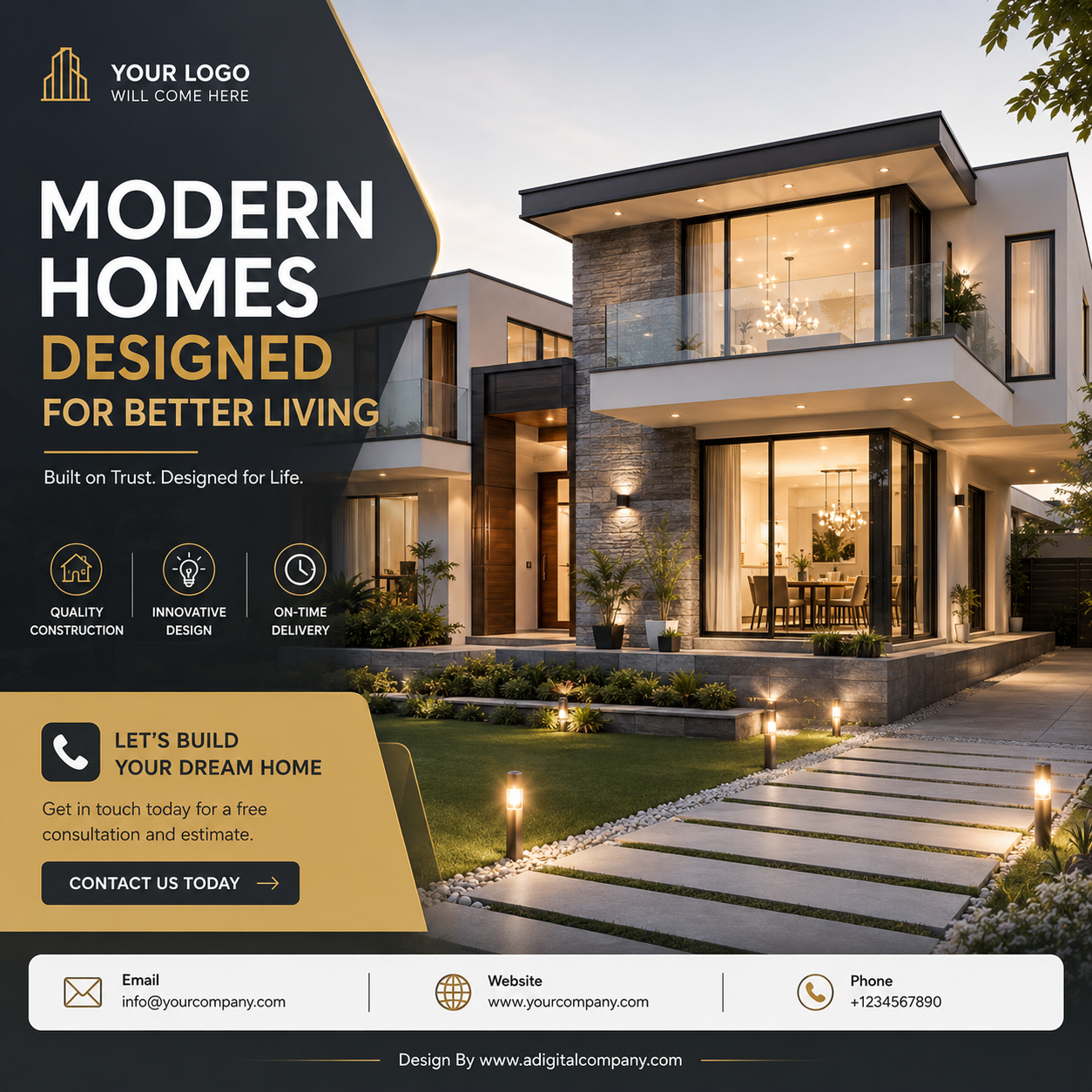 Book Site Visit social media design — Real Estate &amp; Construction — A Digital Company