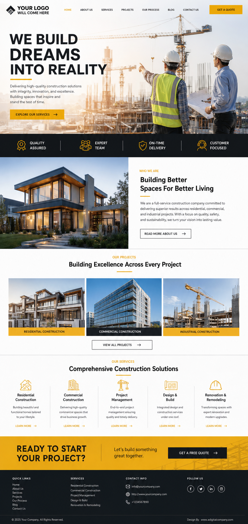Real Estate & Construction website design preview 1