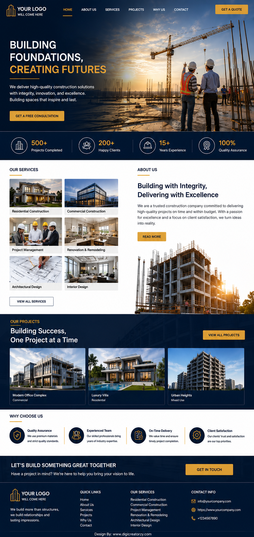 Real Estate & Construction website design preview 2