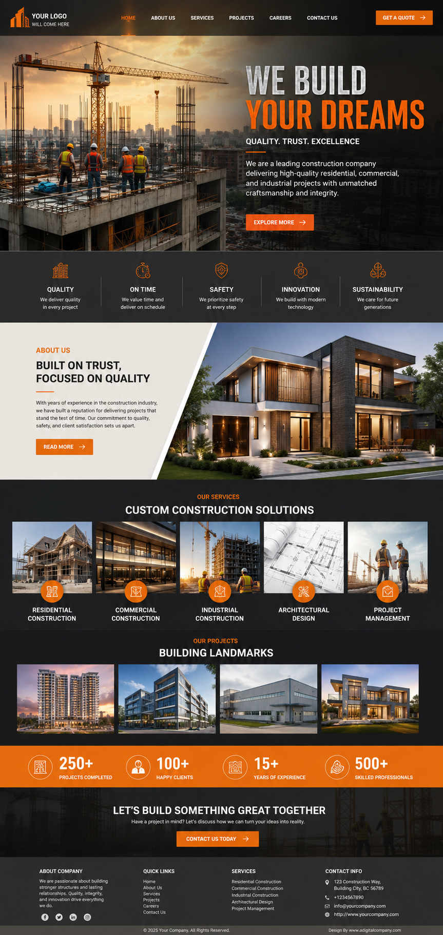 Real Estate & Construction website design preview 3