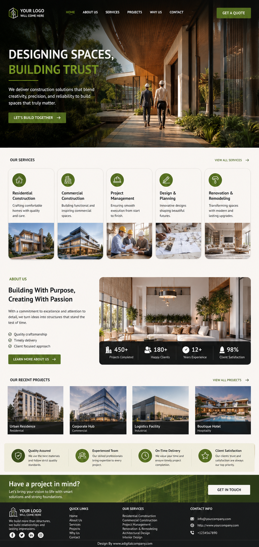Real Estate & Construction website design — Page view 4 — A Digital Company