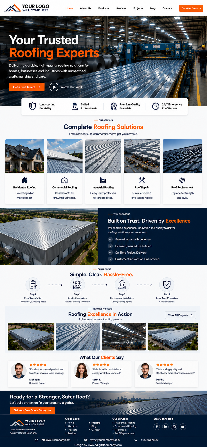 Roofing website design preview 2