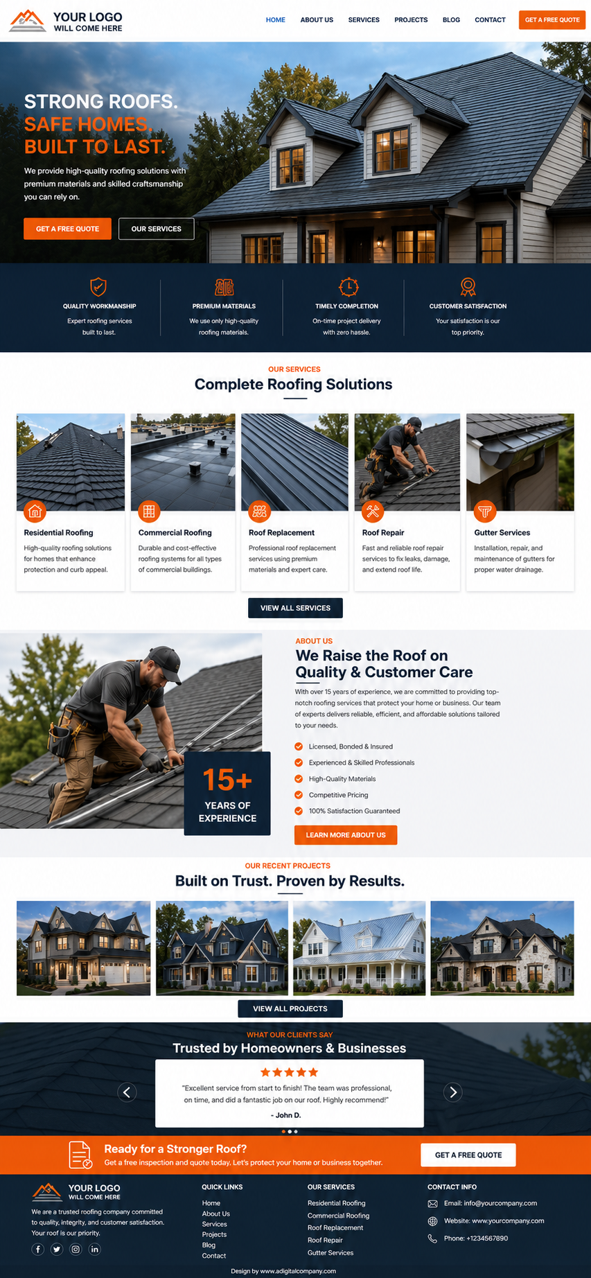 Roofing website design preview 3
