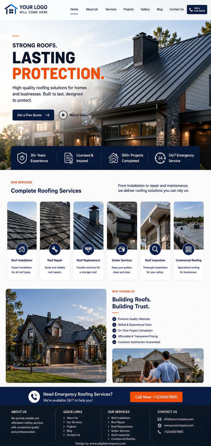 Roofing website design — Page view 6 — A Digital Company