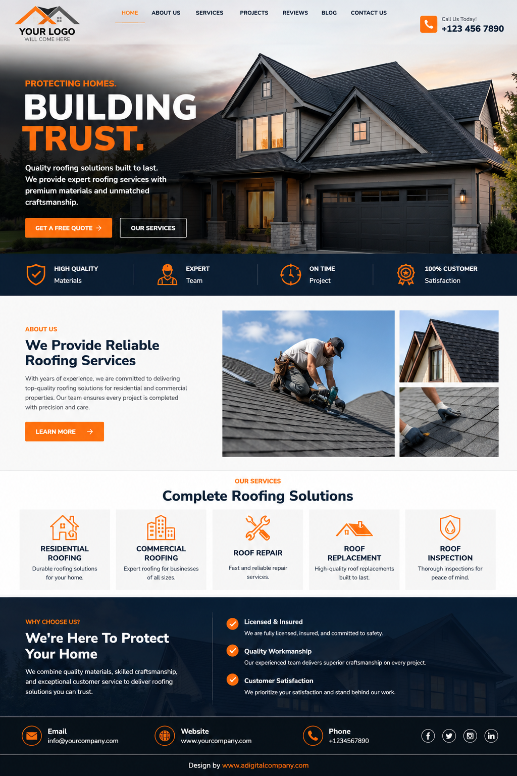 Roofing website design — Page view 9 — A Digital Company